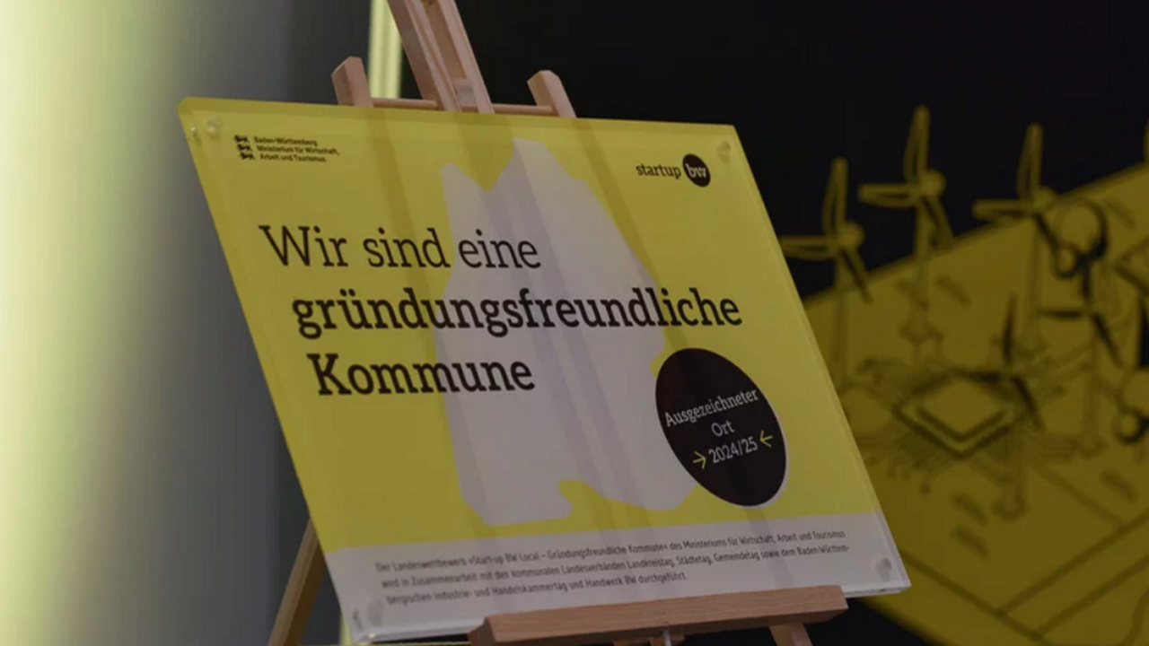 Symbolbild für den Landeswettbewerb „Start-up BW Local – gründungsfreundliche Kommune“